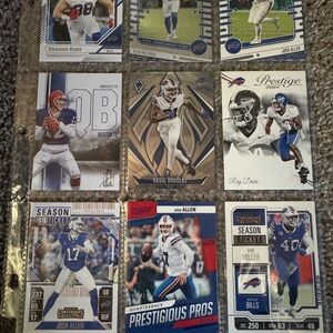 Buffalo Bills Football Card Lot 24 Josh Allen, Jim Kelly, Von Miller, Rookie